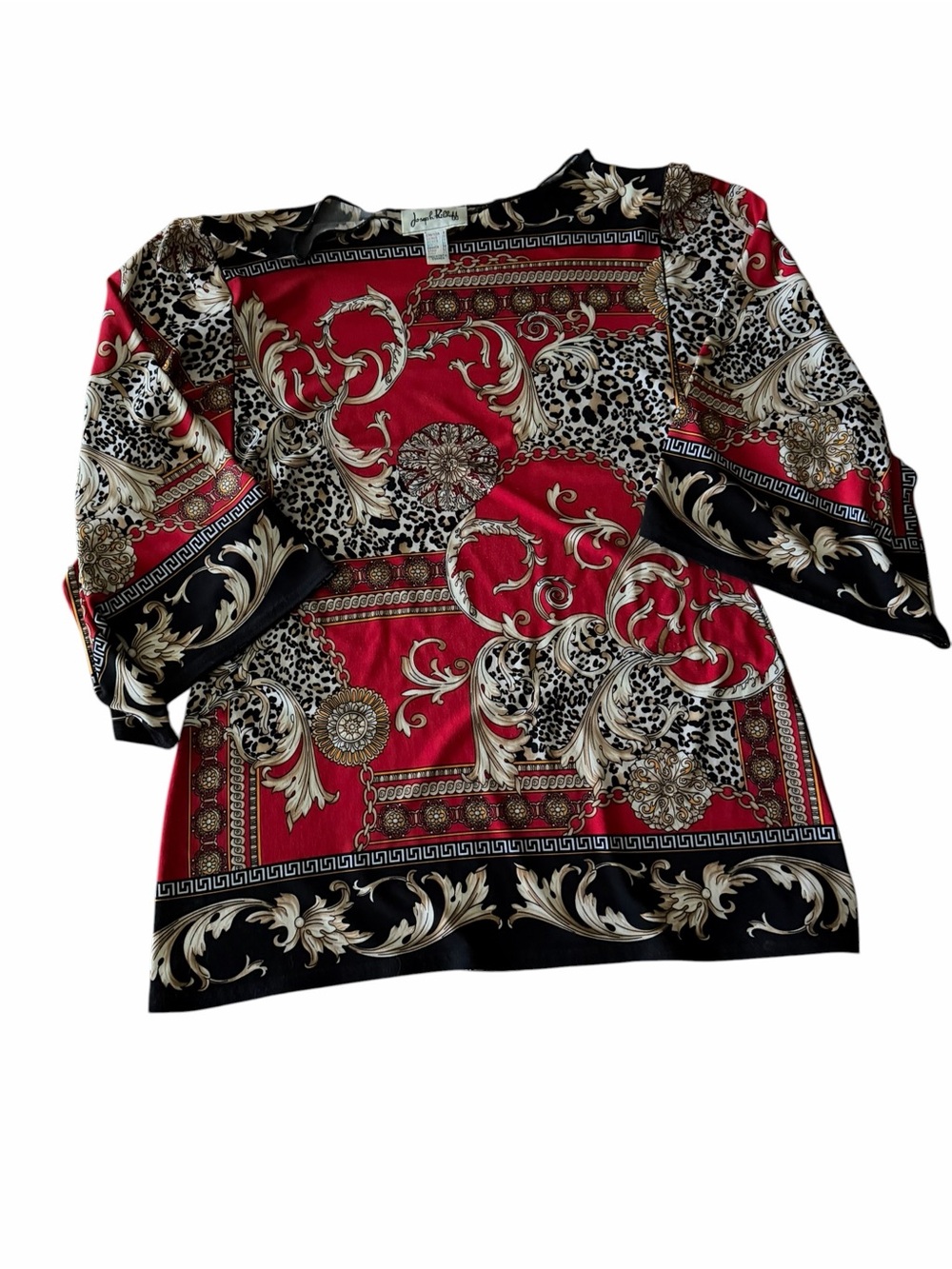 Joseph Ribkoff 2 piece Red and Black Patterned outfit
